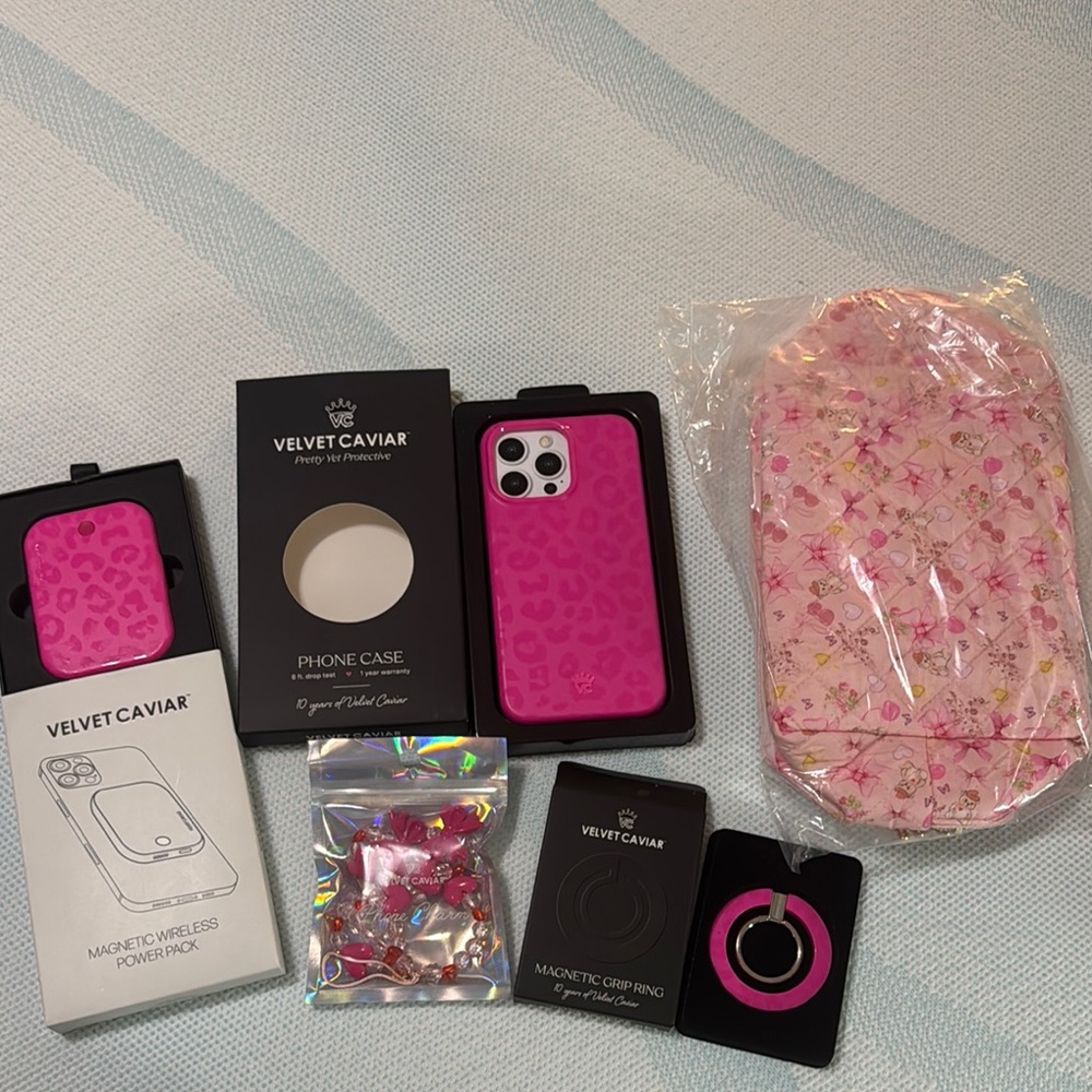 Velvet Caviar Pink Phone Case with Glittery Finish